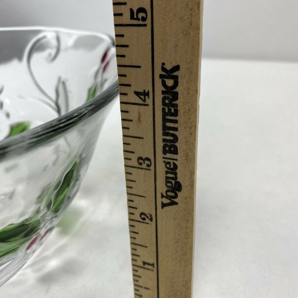 Mikasa Merry Holly glass bowl 11” diameter - Picture 6 of 9